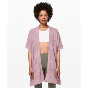 Lululemon Find Your Light Wrap Pink Cotton Silk Blend Short Sleeve Size OS